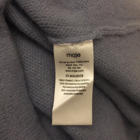 Maje short angora blend blue sweater XS/S - Picture 6 of 8